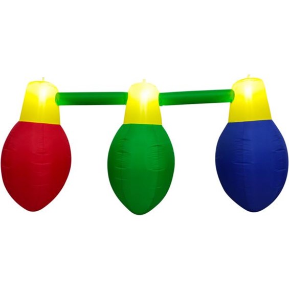 8Ft. Long Inflatable Hanging Christmas Bulb Trio with LED Lights and