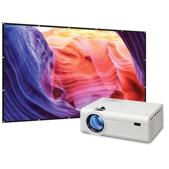 150" Mini Projector with Bluetooth and 120" Projection Screen | Choose