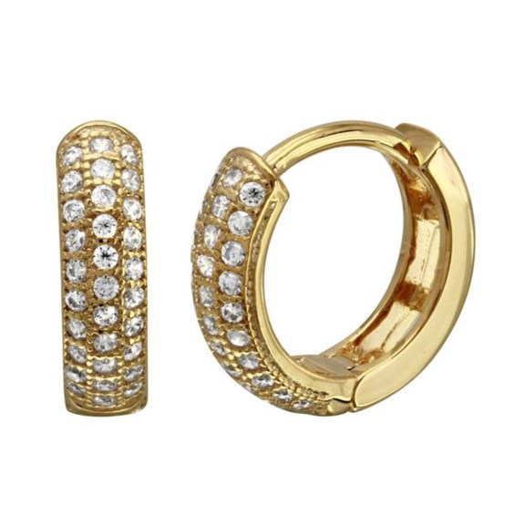 PARIKHS Gold Plated CZ Huggie Earring in 925 Sterling Silver | Choose ...