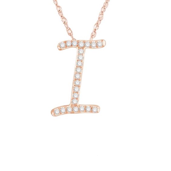 PARIKHS Initial Pendant Alphabet 'I' in CZ with chain in 925 Sterling ...