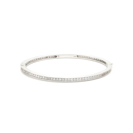 Sterling Silver Pave Bangle Bracelet | Choose-Your-Gift