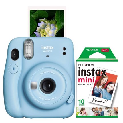 Instax Mini 11 Instant Camera w/ 10 Count Film Sky Blue | Choose-Your-Gift